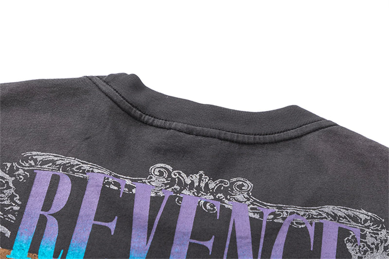 skatercore oversized shirt featuring 24ss summer retro vintage portrait quality printing high street distressed t shirt tops