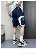 cargo shorts american fashion 2024 summer young men dark workwear casual half pants zipper big pocket beach shorts korean fashio baggy cargo bottoms