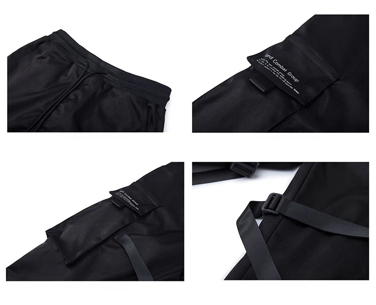 men side pocket cargo harem pants elastic waist trouser streetwear hip hop loose fit ankle drawstring military sweatpant jogger unique joggers style 2777