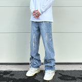 fashion loose streetwear denim jeans new casual wide legs straight jean pants hip hop tassel joggers baggy jeans men clothing unique joggers style 420