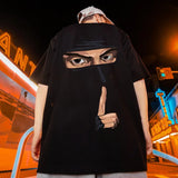 Cyberpunk Crying character – Japanese Retro Ninja Printed Short Sleeve T Shirt Homme Fash