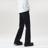 men black elastic denim micro flared jeans pants streetwear fashion cleanfit hip hop punk slim fit jeans y2k pants trouser urban skinny jeans