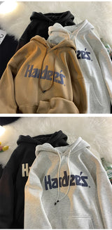 Trendy Personalized Pure Cotton Men's Hooded Sweatshirt New American Style Y2K Simple Loose Retro Thickened Jacket Tops