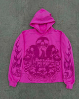 2023 New Trendy Gothic Punk Skull Bone Print Oversized Pullover Womens