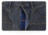 Cut Jeans with a mud-dye knife