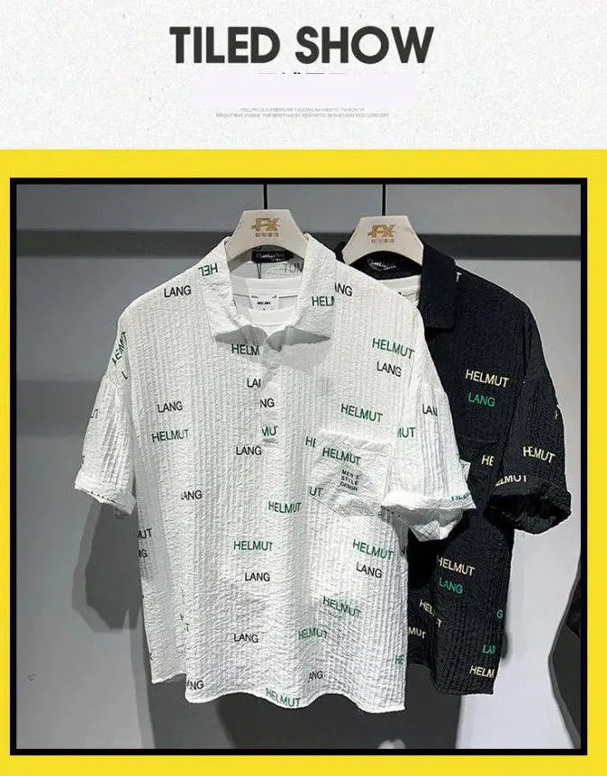 Y2k Aesthetic piece – Summer Short Sleeved T Shirt New Short Sleeved Shirt Mens Fa