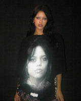 Vaporwave Aesthetic print tee – Y2K Harajuku Fashion Loose Portrait Print Oversized Short Sl