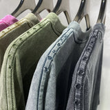 2024 Wax Dyed Vintage Tshirts Distressed Washing Edge Grinding cotton Tshirt for Mens European and American Short Sleeves Tees