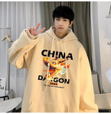 2024 New China Dragon Graphic Hoodies Men Hip Hop Streetwear Hoodie