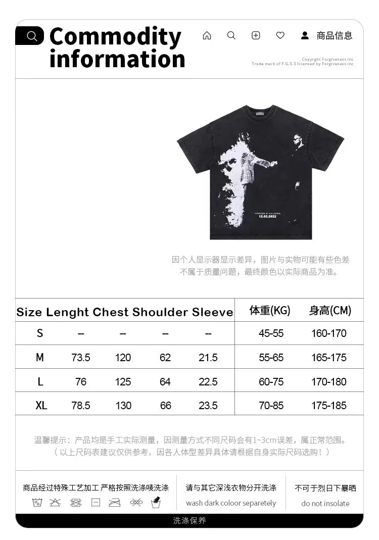 Hip-hop rap album featuring heroes and villains printed with short-sleeved shirts