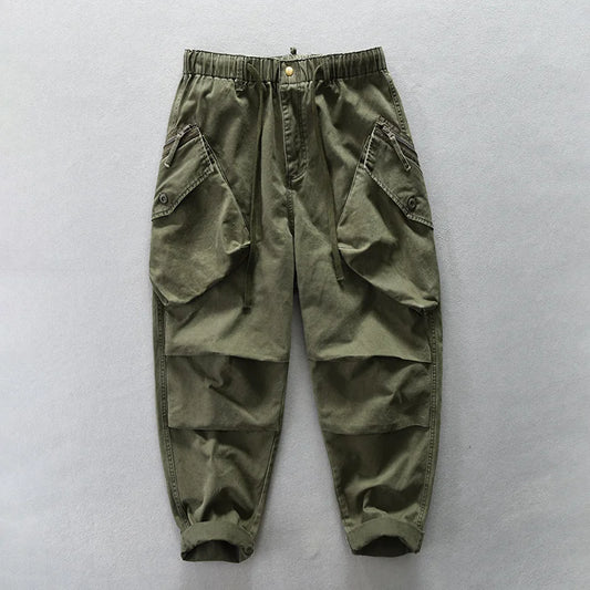 japanese streetwear cargo big pockets joggers pants men harajuku harem trousers straight wide loose casual male workpants cotton relaxed fit joggers