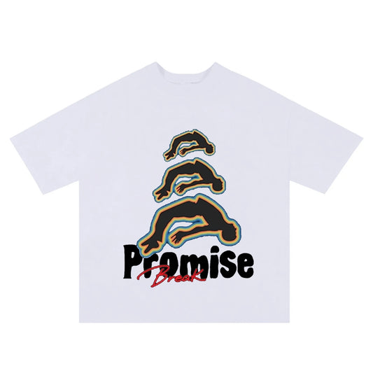 Streetwear graphic tee with chrome heart and retro font