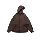 Korean Retro Y2K Waffle Hooded Jacket for Men and Women Ins Harajuku Style Casual Loose Couple Wear Cardigan Sweatshirt