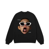 Trendy ins American printed high street sweatshirt autumn winter personality loose pullover round neck sweatshirt men women