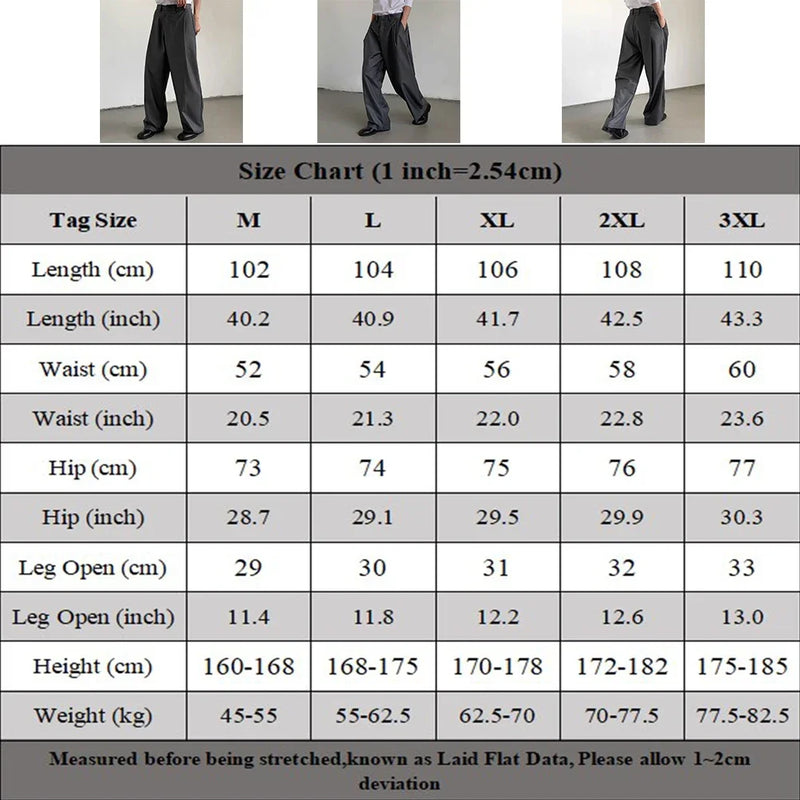 mens straight tube ice silk pants casual slacks youth thin wide leg pants business summer pants soft vintage trousers urban fashion pants