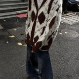 varsity flame knitwear, statement sweater, cozy knitwear for men, oversized grunge aesthetic winter top