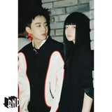 techwear zip bomber, urban fashion, for men, fall streetwear outfit, oversized style, layered fashion, modern aesthetic, graphic detail