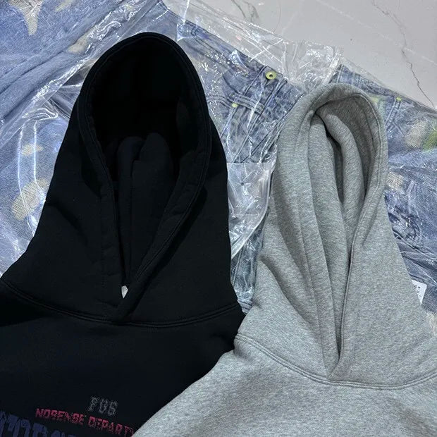 Thrasher-style hoodie with old-school skateboarding aesthetic