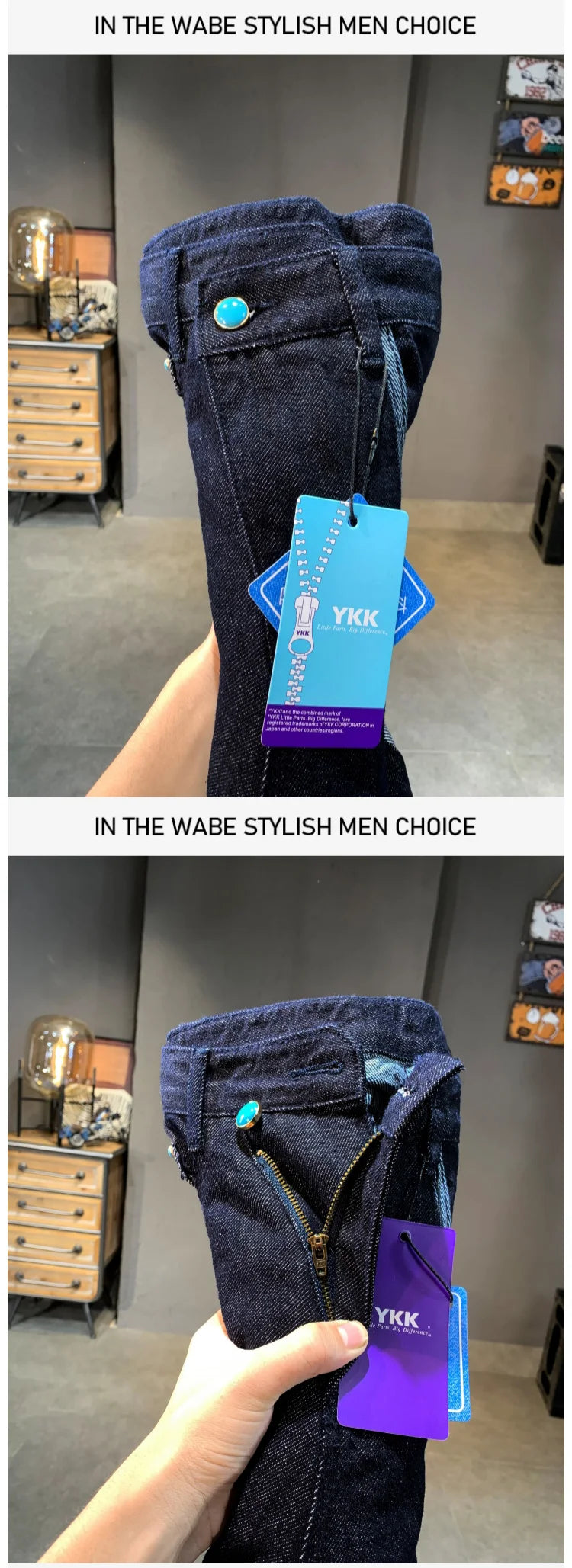 men streetwear splice denim fashion brand hip hop loose casual straight jeans pant cityboy deep blue y2k jeans trousers for men unique jeans style 1883