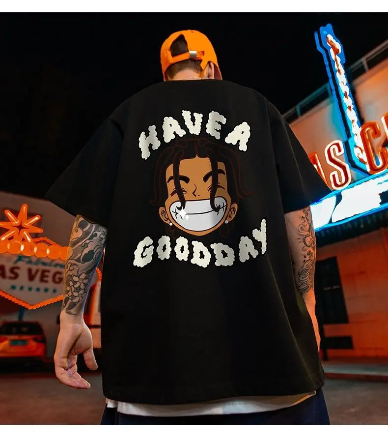 Vaporwave Crying angel – American Street Hip Hop Fashion Print Summer Men And Women L
