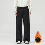 men solid color denim wide leg straight streetwear fashion loose casual jeans pants women y2k jeans trousers unique jeans style 1836