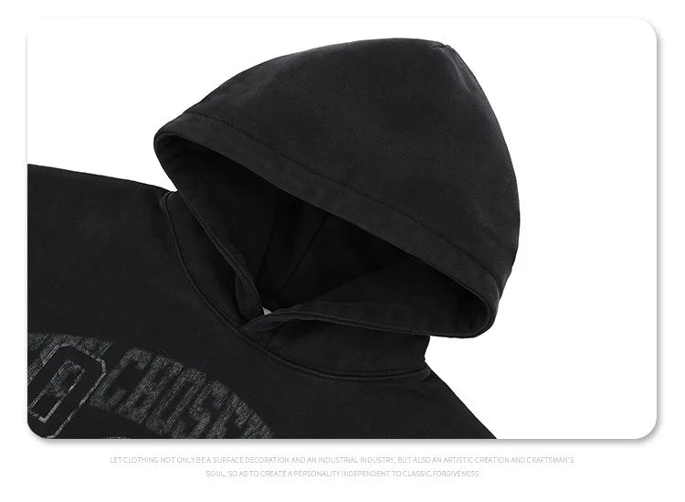 Hip-hop inspired hoodie with motivational grind print