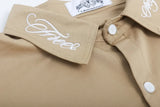 Neck Letter Embroidery Vintage Black Shirts for Men and Women Lapel Streetwear Baggy Camisas Y2k Ropa Hombre Casual Clothing