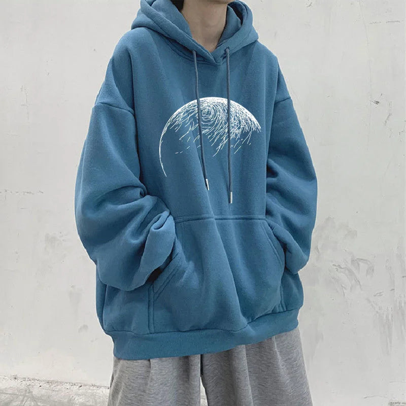 Goth Fashion Graphic Printed Hoodies Mens Autumn Hip Hop Fashion Oversized