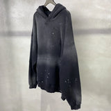 vaporwave crying character featuring street wear speckled ink rubbed hooded hoodies fashion sense distressed winter coat mens and womens baggy washing clothes