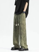 2024 goth tie dye corduroy pants mens autumn baggy wide leg straight casual trousers women drawstring hip hop y2k sweatpants unique joggers style 1371
