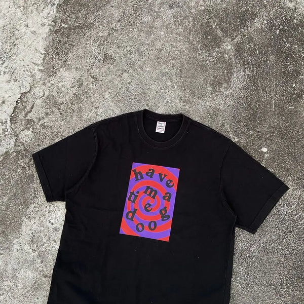 Anime Aesthetic piece – Harajuku Fashion Extra Large T Shirt New Gothic Time Spiral