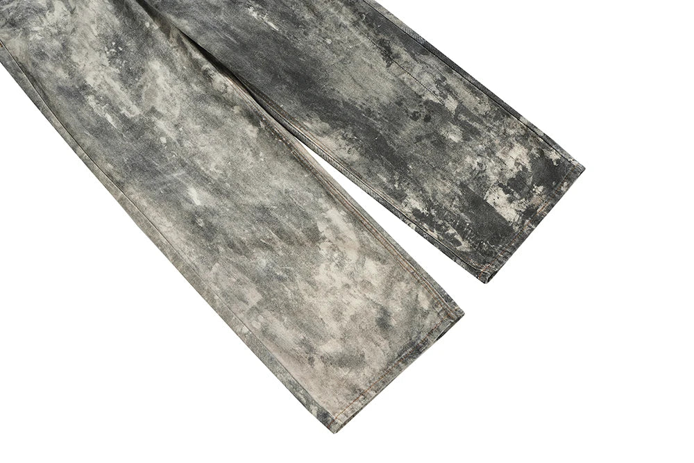 camouflage speckled digital printed jeans for men and women straight casual baggy denim trousers ropa hombre loose cargo pants unique cargo style 5848