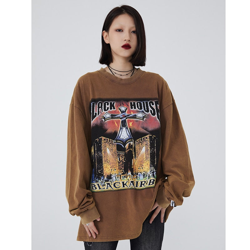 "Smoked House" Unisex Men Women Streetwear Graphic T-Shirt Daulet Apparel