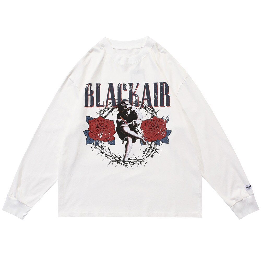 "Rose Statue" Unisex Men Women Streetwear Graphic Sweatshirt Daulet Apparel