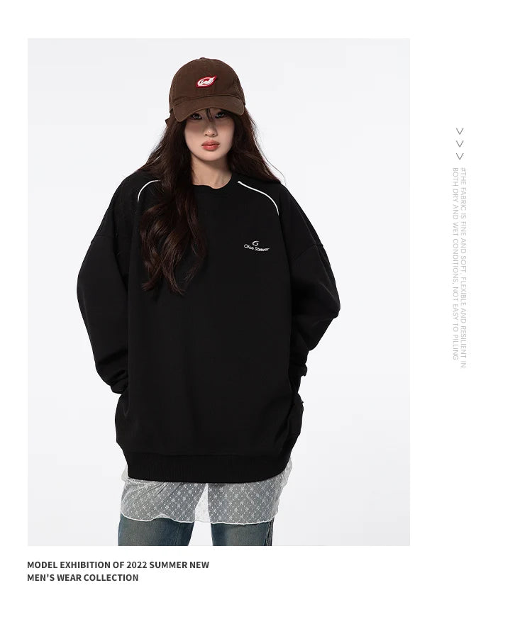2025 Spring Autumn Sweatshirt Men Women Streetwear Fashion Loose Casua
