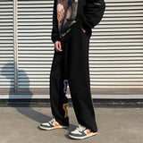preppy style letter embroidery straight men baggy tracksuit pants y2k clothes sweatpants male drawstring casual long trousers unique joggers style 1064