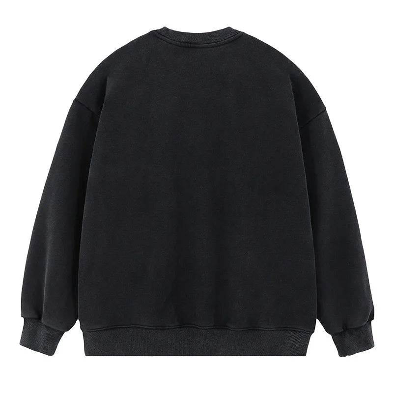 grunge pullover streetwear, modern knitwear, cozy fashion fit, stylish street outfit, modern aesthetic appeal