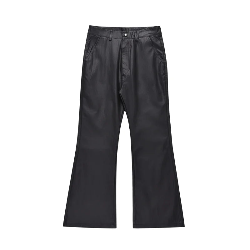 men japanese streetwear fashion vintage hip hop punk gothic cleanfit black coated flare pant man trousers unique default style 1385