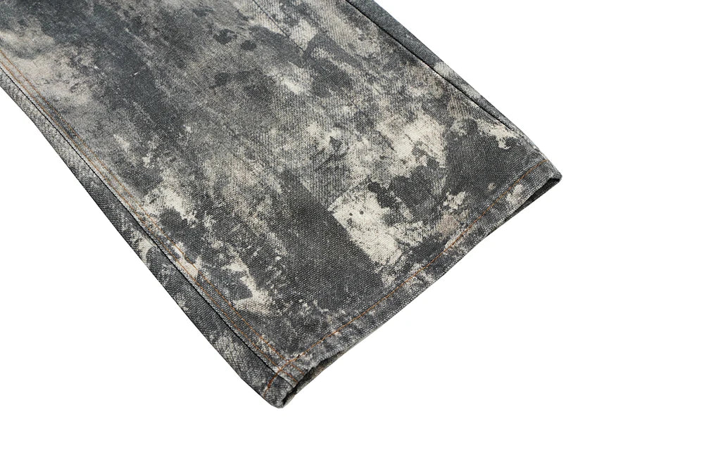 camouflage speckled digital printed jeans for men and women straight casual baggy denim trousers ropa hombre loose cargo pants unique cargo style 5849