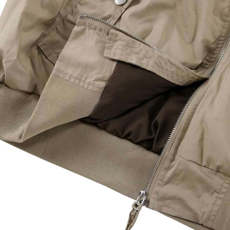 new 2024 khaki men rib sleeve fashion high couple baseball coats jackets abstract coat motor pilot winter warm 747 2 streetwe - variant style 79eda0 for streetwear fashion