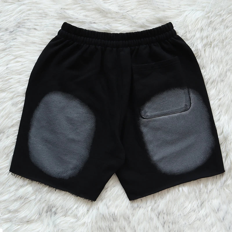 New 2023 Novelty High Men Vertabrae Comfortable Tie-dyed Skateboard Street Cotton Casual Shorts Kanye Hip-hop Parkour #183