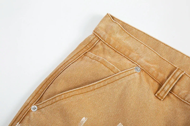 high street spliced speckled ink micro flare pants for men and women patchwork baggy jeans ropa hombre casual denim trousers unique jeans style 3587