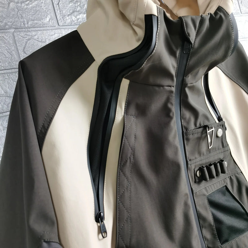 New 2023 Men Under My Car Parka All Track Zipper Casual Mess Inside Windbreaker With Hoody Trench Jackets Coat Outdoor  #A07
