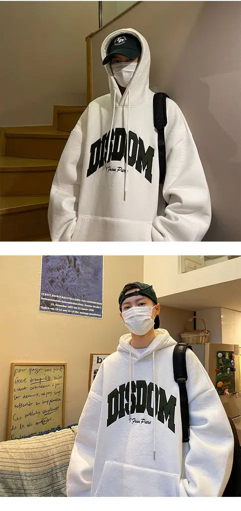 Club Paradise Limited Gray Korean Style Hooded Sweatshirt Me…