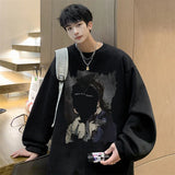 Mens Oversized Love No Watting Letter Graphic Sweatshirts 2025 Korean