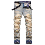 star splicing men jeans vintage blue straight denim pants y2k streetwear man fashion jeans trousers unique jeans style 4603
