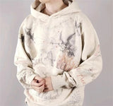 Vintage High Quality Hand Painted Graffiti Printed Washed Fleece Hoodi