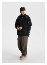leather varsity jacket, fall winter fit, for men, fall streetwear outfit, oversized style, layered fashion, modern aesthetic, graphic detail
