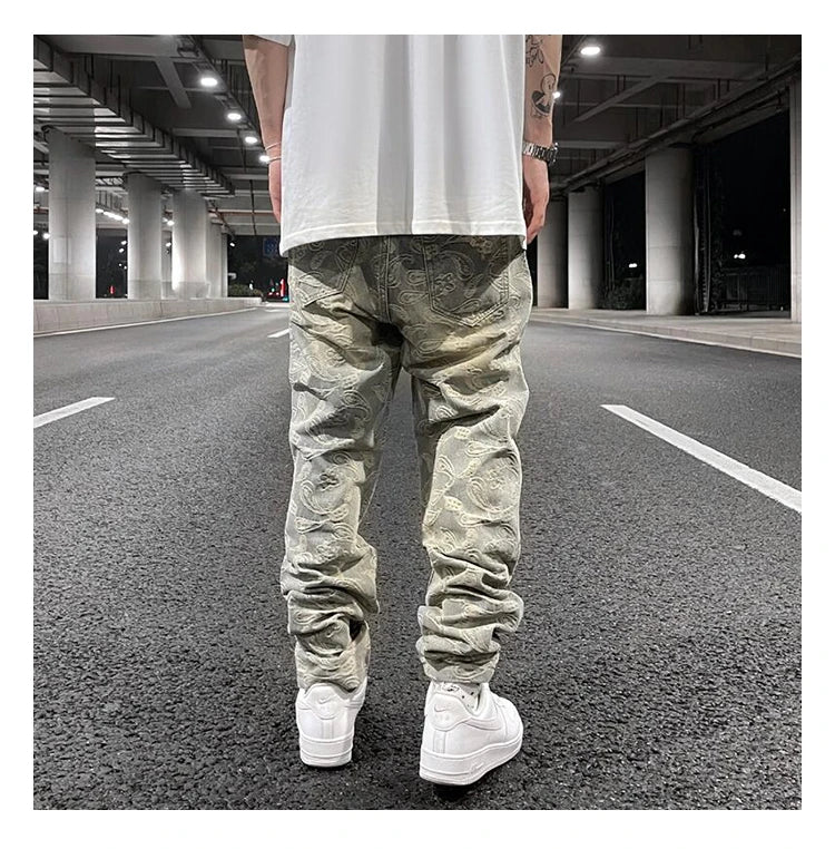 fashion paisy denim jeans mens destoryed holes zipper jeans pants hip hop streetwear new summer casual joggers loose jeans pants unique joggers style 2241