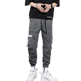 mens side pocket cargo pants casual elastic waist trousers streetwear hip hop loose fit ankle drawstring sweatpants joggers unique joggers style 2049